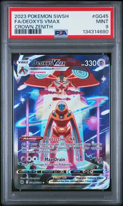 2023 POKEMON SWORD & SHIELD CROWN ZENITH #GG45 FULL ART/DEOXYS VMAX PSA 9 - Image 1