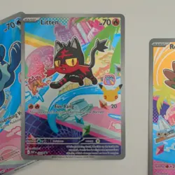 Rowlet, Litten & Popplio First Partner Illustration Collection Promo Set Pokemon - Image 3