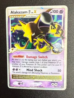 Pokemon Alakazam TCG LV.X Holo Rare Card 103/111 Rising Rivals Series 103/111 - Image 1