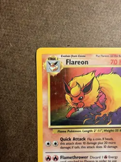 Flareon 3/64 Pokemon Jungle Holo Rare Unlimited 1999 WOTC 70 HP Card - Image 3