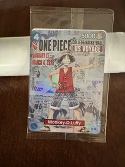 Bandai One Piece CCG Promo Card Monkey D. Luffy US Voyage P-055 and Poster! - Image 2