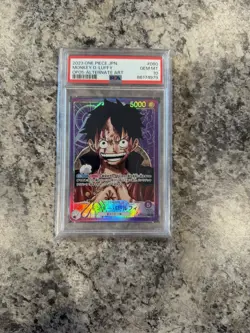 One Piece CCG (JP) - OP05 Alternate Art Monkey D. Luffy - PSA 10 - Image 1