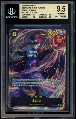Sabo OP07-118SEC Alt Art One Piece 500 Years in the Future English GMINT BGS 9.5 - Image 1