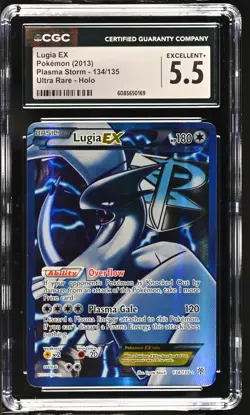 CGC 5.5 Lugia EX 2013 Plasma Storm 134/135 Ultra Rare Holo Pokemon Card - Image 1