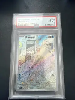 Pokemon TCG Slowpoke Scarlet & Violet Holo Illustration Card PSA 8 204/198 - Image 1
