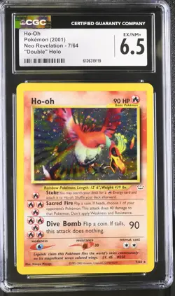 CGC 6.5 Ho-Oh 2001 Neo Revelation 7/64 "Double" Holo Pokemon Card - Image 1