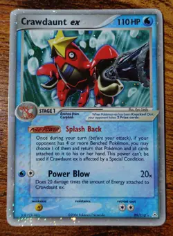 Crawdaunt ex 99/110 Holo EX Holon Phantoms Pokemon Card VLP-NM - Image 1