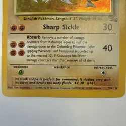 Pokemon TCG Kabutops Holo Rare Card 9/62 Fossil - Image 2