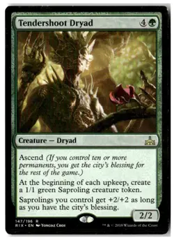 MTG Tendershoot Dryad - Rivals of Ixalan Moderately Played English - Image 1