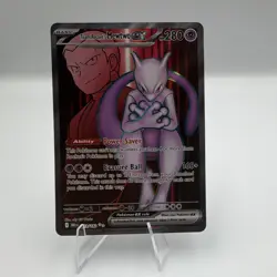Pokemon Team Rocket's Mewtwo ex Sv10 213/182 Ultra Rare Basic HP 280 Holo EX - Image 1