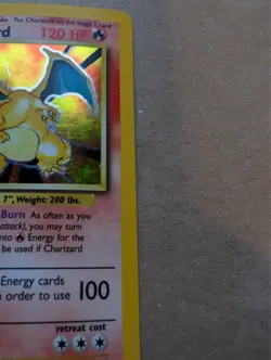 1999 POKEMON BASE SET UNLIMITED CHARIZARD HOLO 4/102 RARE VINTAGE MP - Image 4
