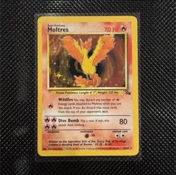 Pokemon Moltres 12/62 Fossil Holo Rare 1999 Mitsuhiro Arita 70 HP - Image 1