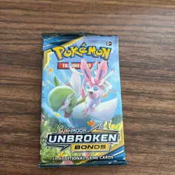 Sealed Pokemon Sun & Moon Unbroken Bonds Gardevoir and Sylveon Booster Pack - Image 1