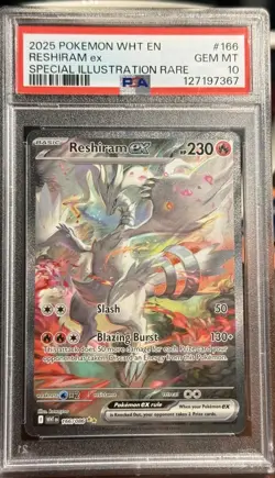 Pokemon PSA 10 Reshiram ex 166/086 Sv: White Flare Holo SIR - Image 1