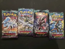 Lot of (4) POKEMON SUN & MOON GUARDIANS RISING Sealed BOOSTER PACKS ART SET - Image 1