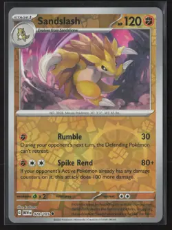 Sandslash Uncommon SV: Scarlet & Violet 151 028/165 NM Pokemon Card Reverse Holo - Image 1