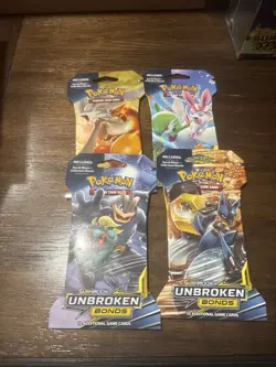 Pokemon Sun And Moon Unbroken Bonds Sleeved Booster Pack Art Set Of 4 Packs - Image 3