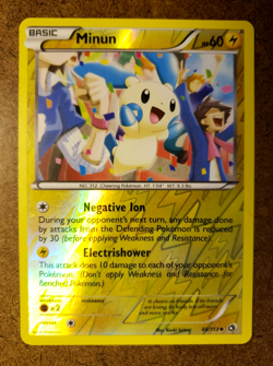 2013 POKEMON TCG MINUN Legendary Treasures Radiant Reverse Holo Uncommon 48/113 - Image 3