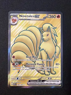 Ninetales EX 186/165 Ultra Rare Full Art Scarlet & Violet Pokemon 151 English - Image 1