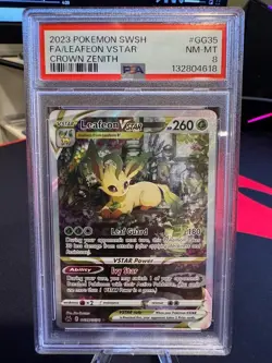 2023 Pokemon Leafeon VSTAR Crown Zenith Galarian Gallery GG35 PSA 8 - Image 1