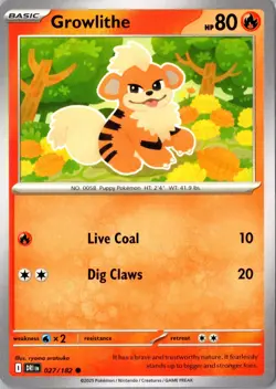 Growlithe 27/182 2025 SV Destined Rivals Regular Common NM - Image 1