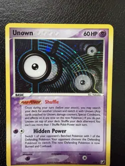 Pokemon 2005 EX Unseen Forces Unown #1/28 LP With Swirl🌀 - Image 2