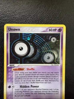 Pokemon 2005 EX Unseen Forces Unown #1/28 LP With Swirl🌀 - Image 5