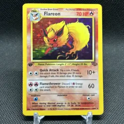 💥 1st Edition Flareon 3/64 Jungle Set 1999 Holo Rare WOTC Pokemon - Image 4