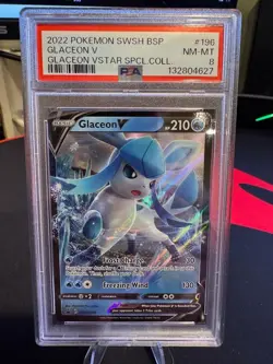 2022 Pokemon Glaceon V Sword & Shield Promo SWSH196 PSA 8 - Image 1