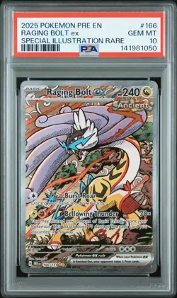 Pokemon Raging Bolt ex 166/131 Sv: Prismatic Evolutions Holo GEM MINT PSA 10 - Image 1