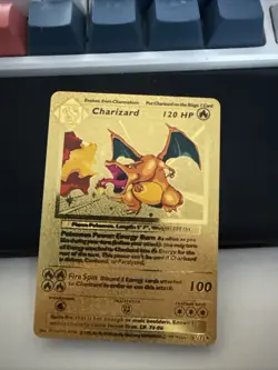 Pokemon Charizard Base Set Gold Foil Fan Art - Image 1