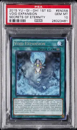 2015 YU-GI-OH! SECE-SECRETS OF ETERNITY 1ST ED #EN058 VOID EXPANSION PSA 10 - Image 1