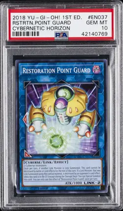 2018 YU-GI-OH! CYHO-CYBERNETIC HORIZON 1ST ED RESTORATION POINT GUARD PSA 10 - Image 1