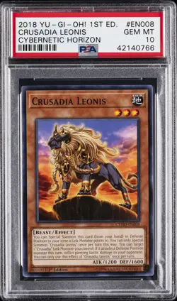 2018 YU-GI-OH! CYHO-CYBERNETIC HORIZON 1ST ED #EN008 CRUSADIA LEONIS PSA 10 - Image 1