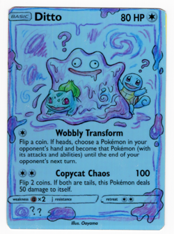 Pokemon Fanart -DITTO - SILVER HOLO FOIL Card - Image 1