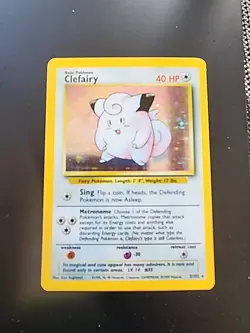 Pokemon TCG Clefairy Base Set Unlimited Holo Rare Card 5/102 - Image 1