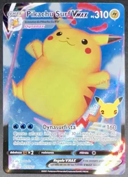 POKEMON PIKACHU SURF VMAX 009/025 25th ANNIVERSARY CELEBRATIONS ITALIANO NM - Image 1