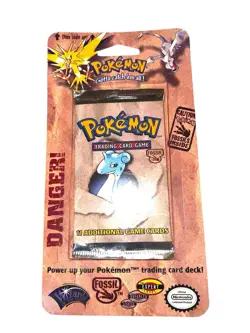 Pokemon Fossil Booster Blister Pack Lapras Artwork Cardboard 1999 Factory Sealed - Image 2
