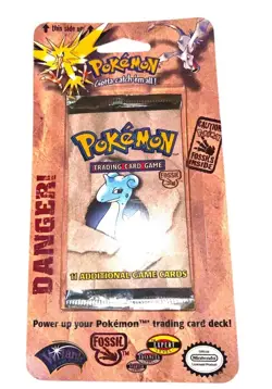 Pokemon Fossil Booster Blister Pack Lapras Artwork Cardboard 1999 Factory Sealed - Image 3