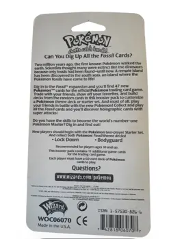 Pokemon Fossil Booster Blister Pack Lapras Artwork Cardboard 1999 Factory Sealed - Image 4