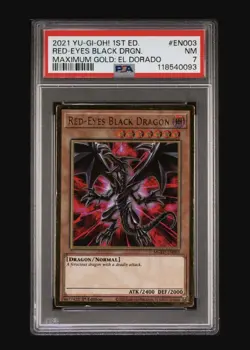 2021 Yu-Gi-Oh! 1st Edition Red Eyes Black Dragon El Dorado PSA 7 - Image 1