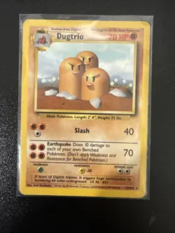 Pokemon TCG Dugtrio Base Set 19/102 Regular Card Heavily Played - Image 1