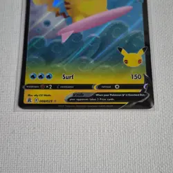 Surfing Pikachu V 008/025 Celebrations Ultra Rare Holo Pokemon TCG Card 200 HP - Image 3