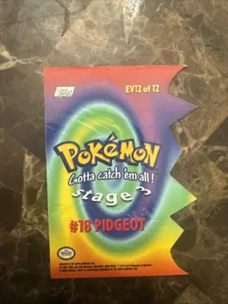 2000 Topps Pokemon TV Animation Series 2 #16 Pidgey Die Cut Card EV10 of 12 - Image 2