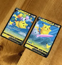 Flying & Surfing Pikachu V, NM Holo Full Art Lot, Pokemon Celebrations TCG Cards - Image 2