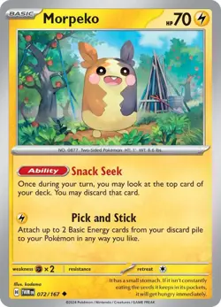 Morpeko SV06: Twilight Masquerade 072/167 NM English Pokemon Card - Image 1