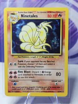 1999 Ninetales Base Set 12/102 Holo Rare Pokemon Card MP - Image 1