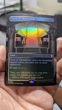 1x Vault Of Champions Borderless FOIL NM - CMM MTG EDH Land Black White x1 - Image 1