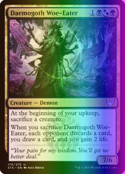 MTG Daemogoth Woe-Eater (175/447) Strixhaven School of Mages LP FOIL - Image 1