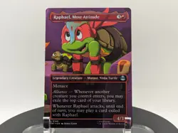 MTG Raphael Most Attitude BORDERLESS FOIL #0199 TMNT Uncommon NM Near Mint - Image 1